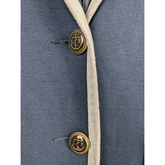 Lands End Knit Blazer Navy with Gray Trim Tailored Plus Size16 - Picture 4 of 13